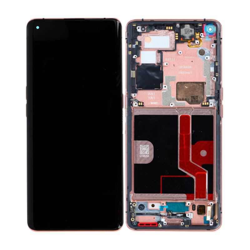 Oppo Find X2 Pro - LCD Display + Touchscreen Front Glas + Rahmen (Orange) - 5D68C21151 Genuine Service Pack
