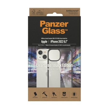PanzerGlass - Hülle ClearCase für iPhone 14, schwarz