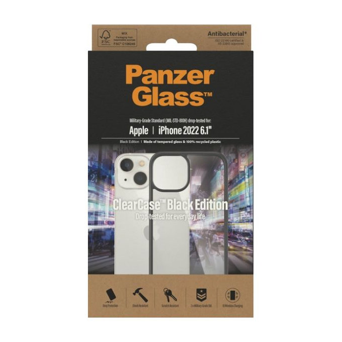 PanzerGlass - Hülle ClearCase für iPhone 14, schwarz