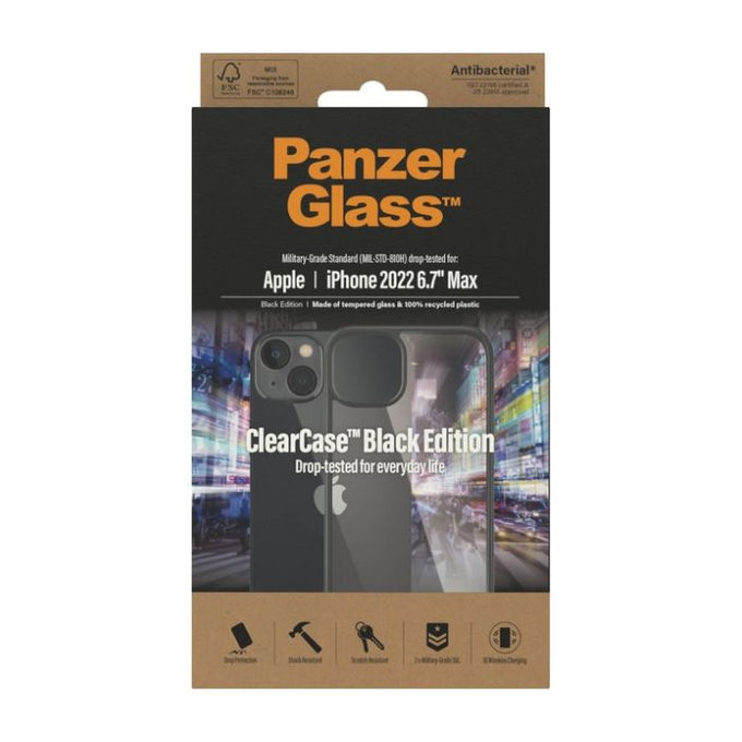 PanzerGlass - Hülle ClearCase für iPhone 14 Plus, schwarz