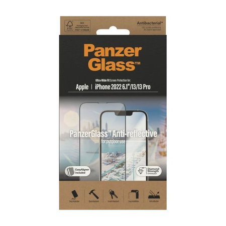 PanzerGlass - Gehärtetes Glas UWF Anti-Reflective AB für iPhone 13, 13 Pro, 14 und 16e