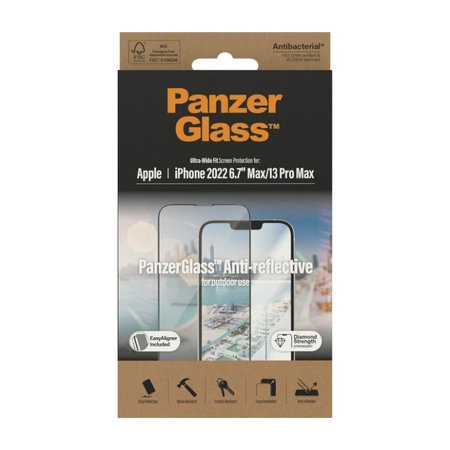 PanzerGlass - Gehärtetes Glas UWF Anti-Reflective AB für iPhone 13 Pro Max und 14 Plus