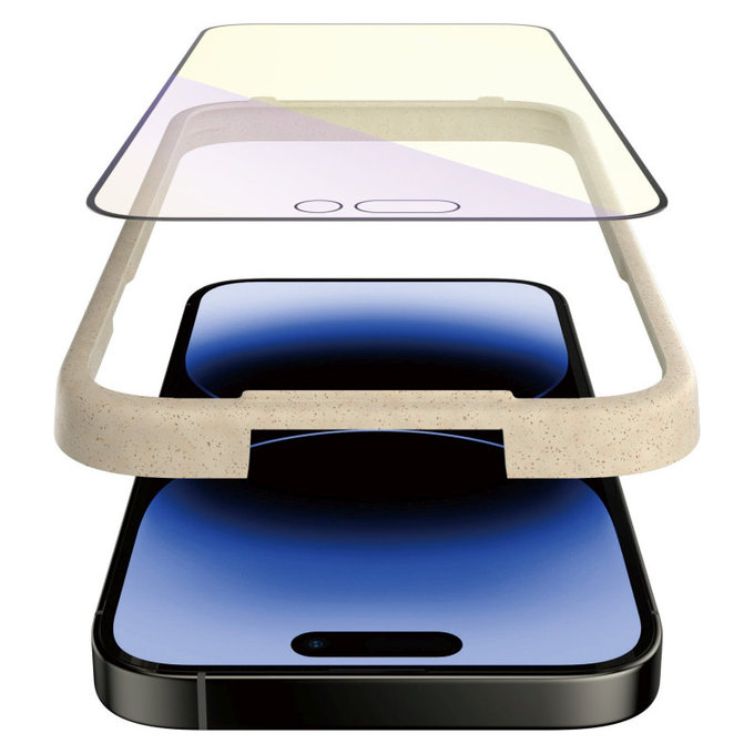 Schutzglas UWF Anti-Bluelight AB mit Applikator für iPhone 14 Pro, Schwarz, PanzerGlass