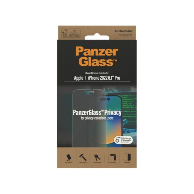 PanzerGlass - Gehärtetes Glas Privacy AB für iPhone 14 Pro