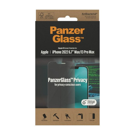 PanzerGlass - Gehärtetes Glas Privacy AB für iPhone 13 Pro Max und 14 Plus