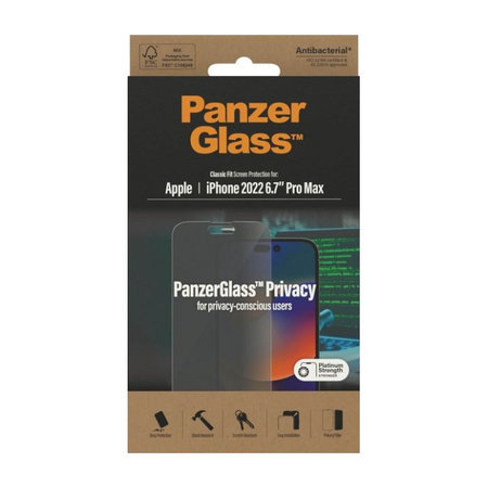 PanzerGlass - Gehärtetes Glas Privacy AB für iPhone 14 Pro Max