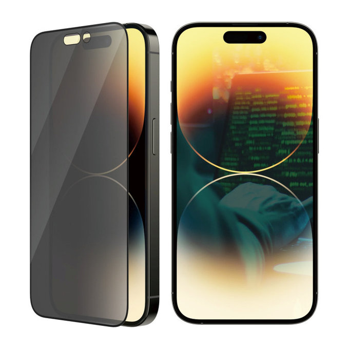 Schutzglas UWF Privacy AB mit Applikator für iPhone 14 Pro, Schwarz, PanzerGlass