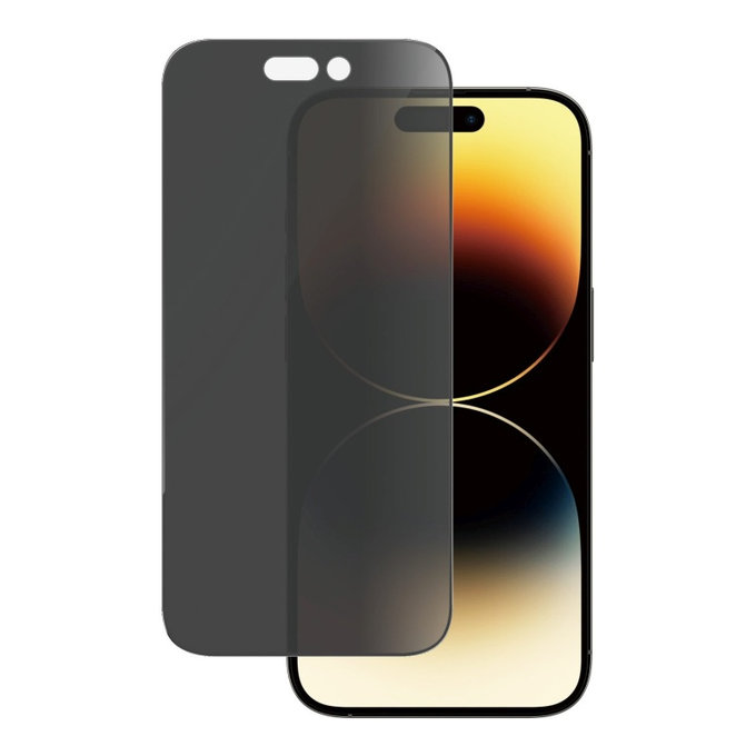 Schutzglas UWF Privacy AB mit Applikator für iPhone 14 Pro, Schwarz, PanzerGlass