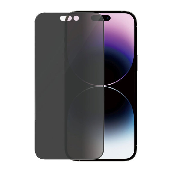Schutzglas UWF Privacy AB mit Applikator für iPhone 14 Pro Max, Schwarz, PanzerGlass