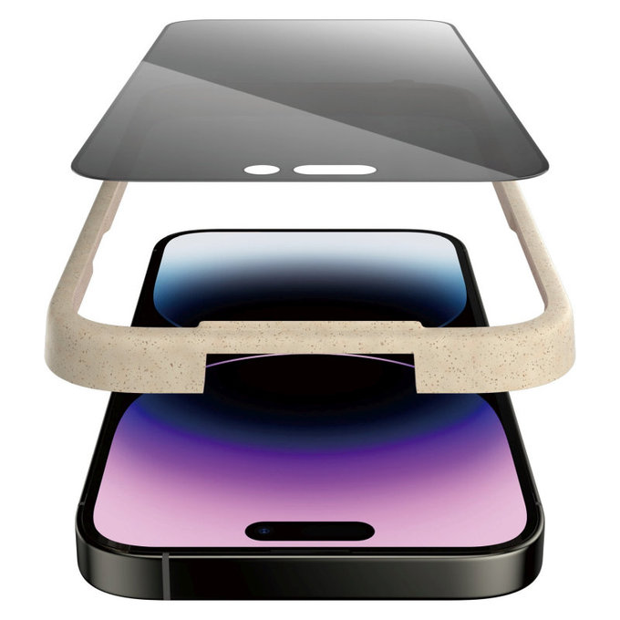 Schutzglas UWF Privacy AB mit Applikator für iPhone 14 Pro Max, Schwarz, PanzerGlass