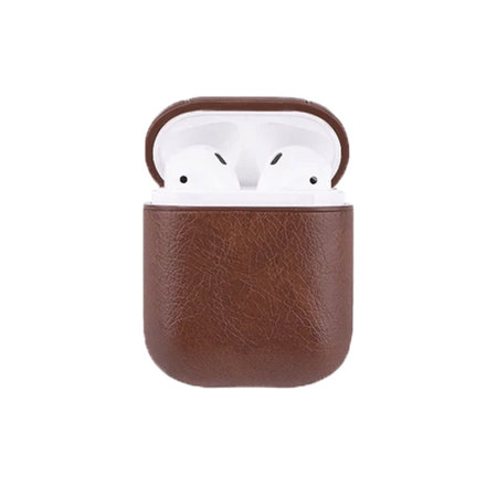 FixPremium - Etui aus Kunstleder für AirPods 1 und 2, braun