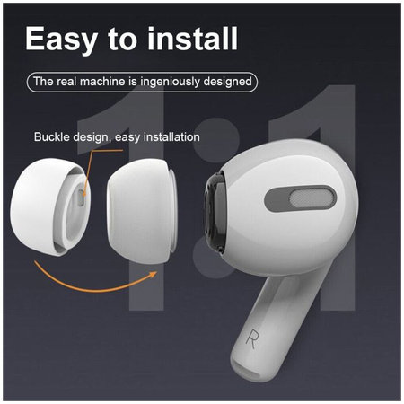 FixPremium - Ohrstöpsel für AirPods Pro - Set 3Stk (L, M, S), weiß