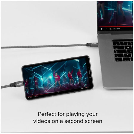 SBS - Thunderbolt 3 Kabel (USB-C) Kabel mit PowerDelivery 240W (1m), grau