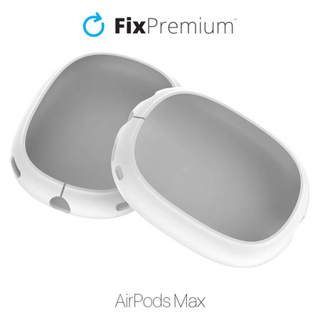 FixPremium - Kopfhörerabdeckungen aus Silikon für AirPods Max, weiß