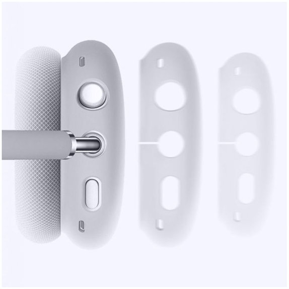 FixPremium - Kopfhörerabdeckungen aus Silikon für AirPods Max, weiß