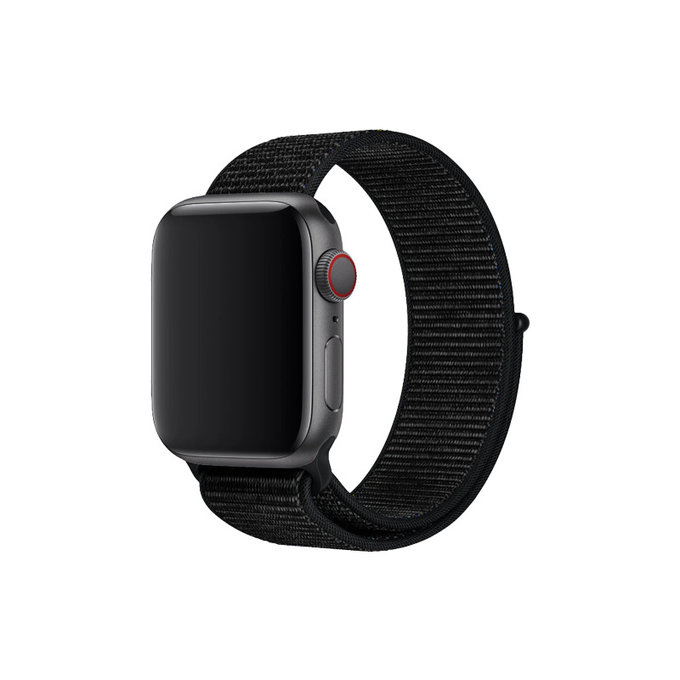 FixPremium - Nylonband für Apple Watch (42, 44, 45 und 49mm), schwarz