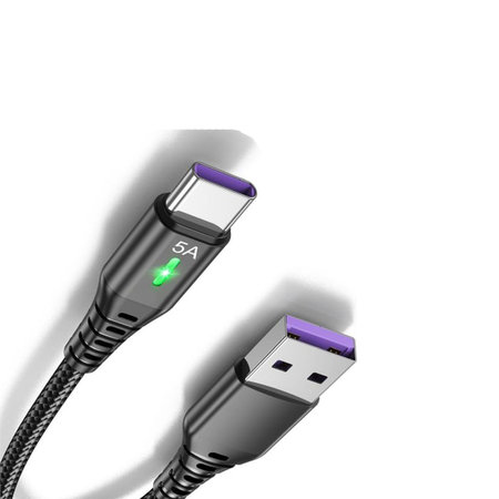 FixPremium - USB-C / USB Kabel mit LED-Anzeige (1m), schwarz