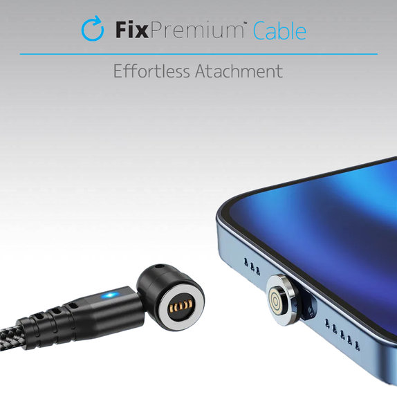 FixPremium - USB-C / USB Magnetisches Kabel (1m), schwarz