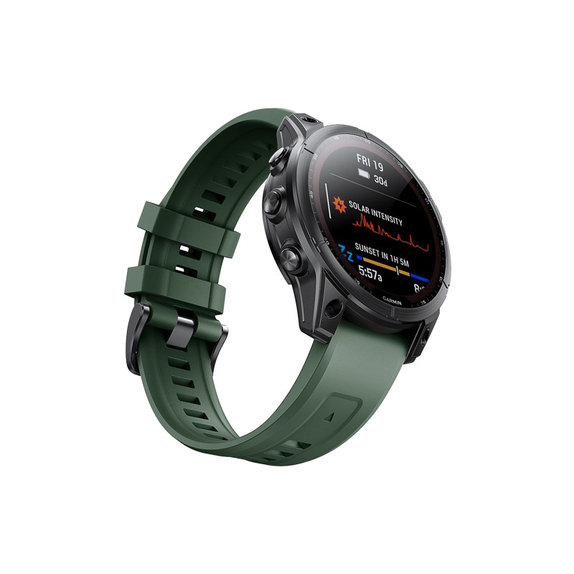 FixPremium - Silikonband für Garmin (QuickFit 26mm), tmavogrün