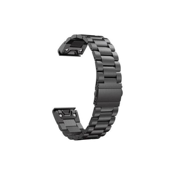 FixPremium - Edelstahlarmband für Garmin (QuickFit 26mm), schwarz