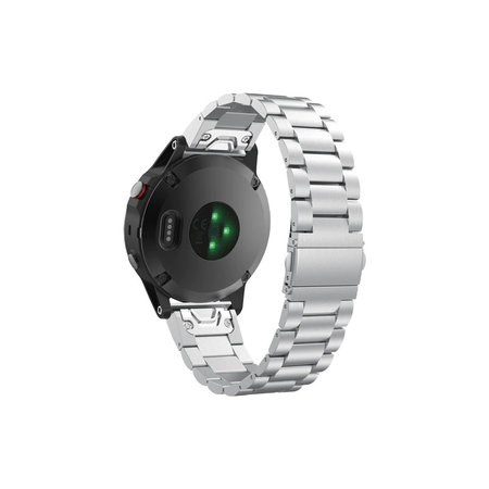 FixPremium - Edelstahlarmband für Garmin (QuickFit 26mm), silber