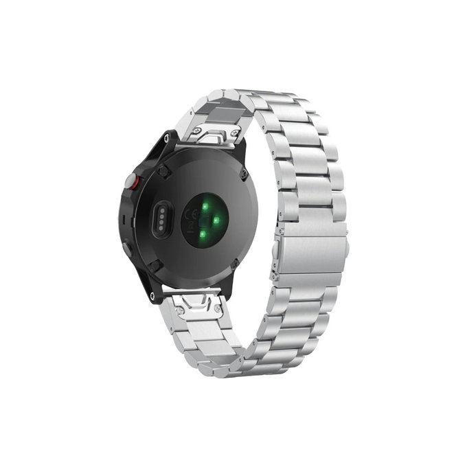 FixPremium - Edelstahlarmband für Garmin (QuickFit 26mm), silber