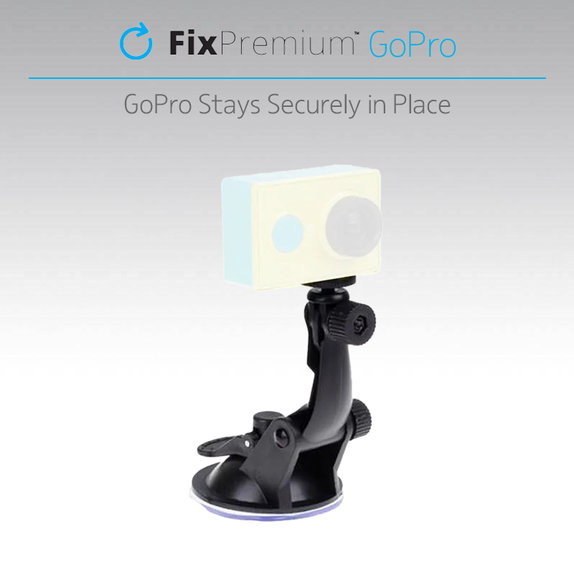 FixPremium - Halterung für GoPro mit Saugnapf, schwarz