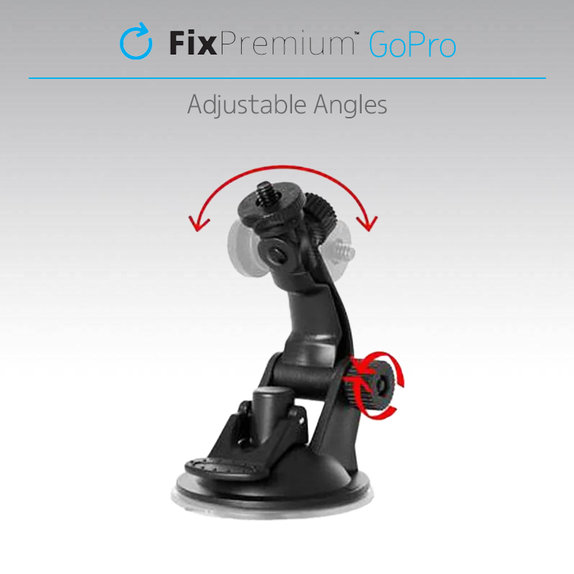 FixPremium - Halterung für GoPro mit Saugnapf, schwarz