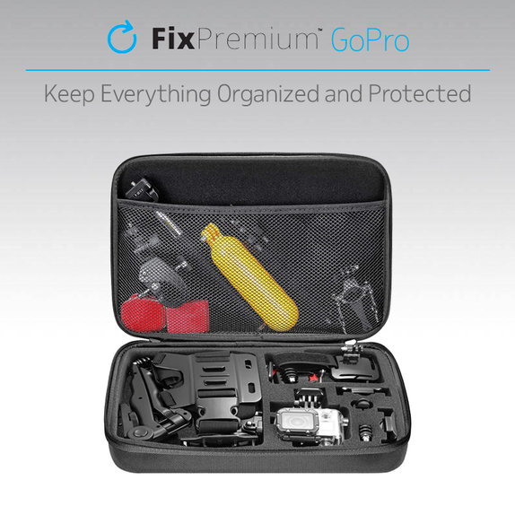 FixPremium - Schutzhülle für GoPro und Zubehör (Größe L), schwarz