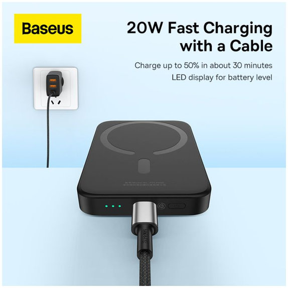 Baseus - MagSafe PowerBank 6000 mAh, schwarz
