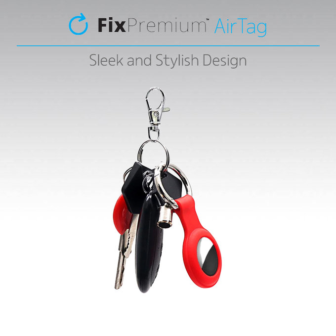 FixPremium - Silikon Schlüsselanhänger für AirTag, lila