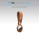 FixPremium - Schlüsselanhänger aus Leder für AirTag, braun