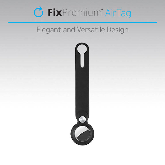 FixPremium - Schlüsselanhänger aus Leder für AirTag, blau