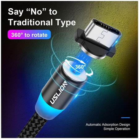 USLION - Lightning / USB Magnetisches Kabel (1m), rot