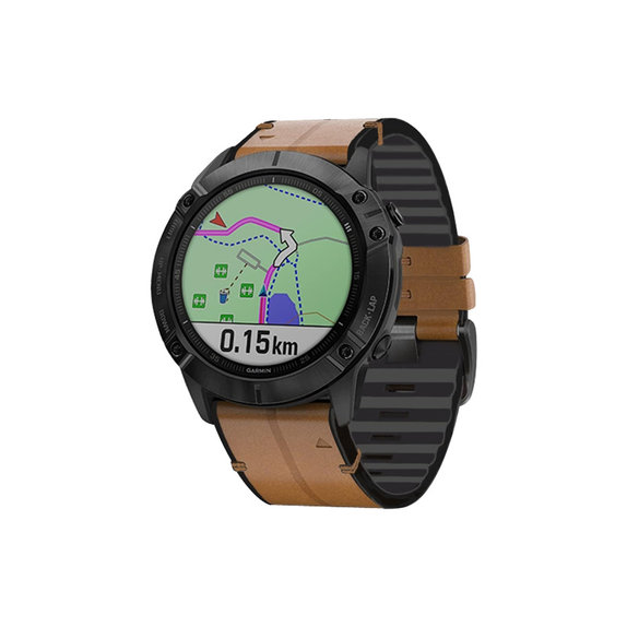 FixPremium - Lederarmband für Garmin (QuickFit 26mm), hellbraun