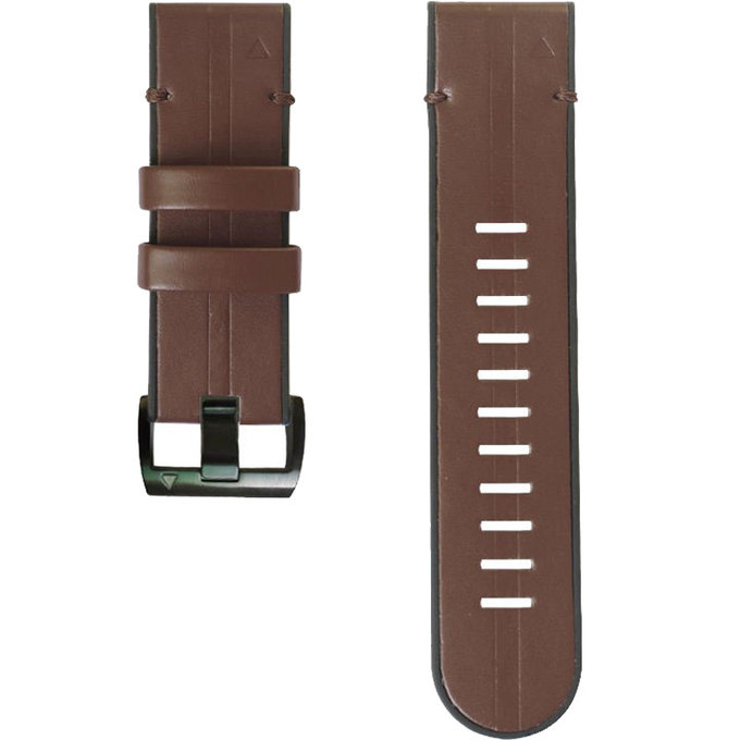 FixPremium - Lederarmband für Garmin (QuickFit 22mm), braun