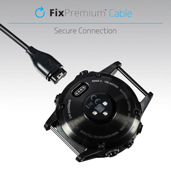 FixPremium - Ladekabel für Garmin Watch, schwarz