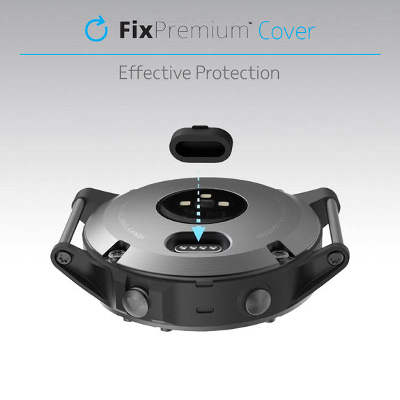 FixPremium - Abdeckung des Ladeanschlusses für die Garmin Watch, schwarz
