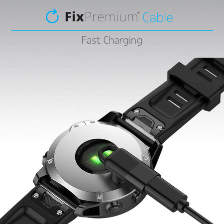FixPremium - USB-C auf Garmin Stecker Reduzierstück für Watch, schwarz