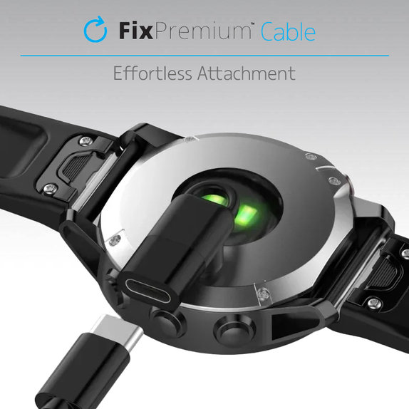 FixPremium - USB-C auf Garmin Stecker Reduzierstück für Watch, schwarz