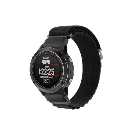 FixPremium - Alpiner Schlaufengurt für Garmin (QuickFit 26mm), schwarz