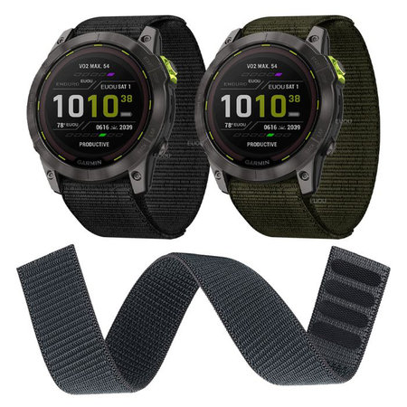 FixPremium - Nylon Armband für Garmin (22mm), grau