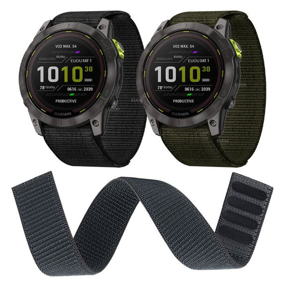 FixPremium - Nylon Armband für Garmin (26mm), grau