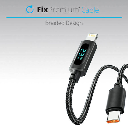 FixPremium - USB-C / USB Kabel mit Funktion Power Delivery (1m), schwarz