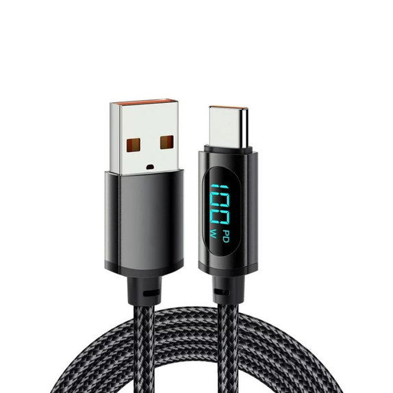 FixPremium - USB-C / USB Kabel mit Funktion Power Delivery (1m), schwarz