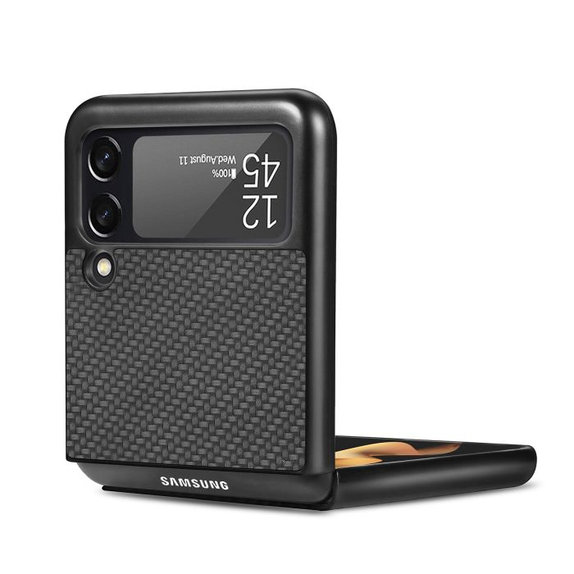 FixPremium - Carbon Hülle für Samsung Galaxy Z Flip 4, braun
