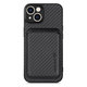 FixPremium - Carbon Hülle mit MagSafe Wallet für iPhone 13 mini, schwarz