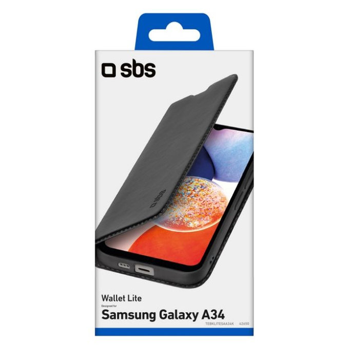 SBS - Hülle Book Wallet Lite für Samsung Galaxy A34 5G, schwarz