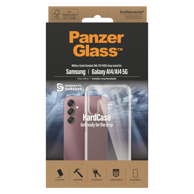 Hülle HardCase AB für Samsung Galaxy A14/A14 5G, Transparent, PanzerGlass