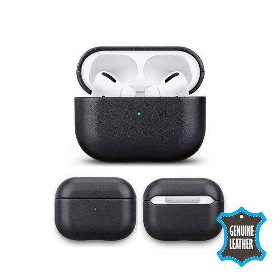 FixPremium - Lederetui für AirPods Pro 2, schwarz